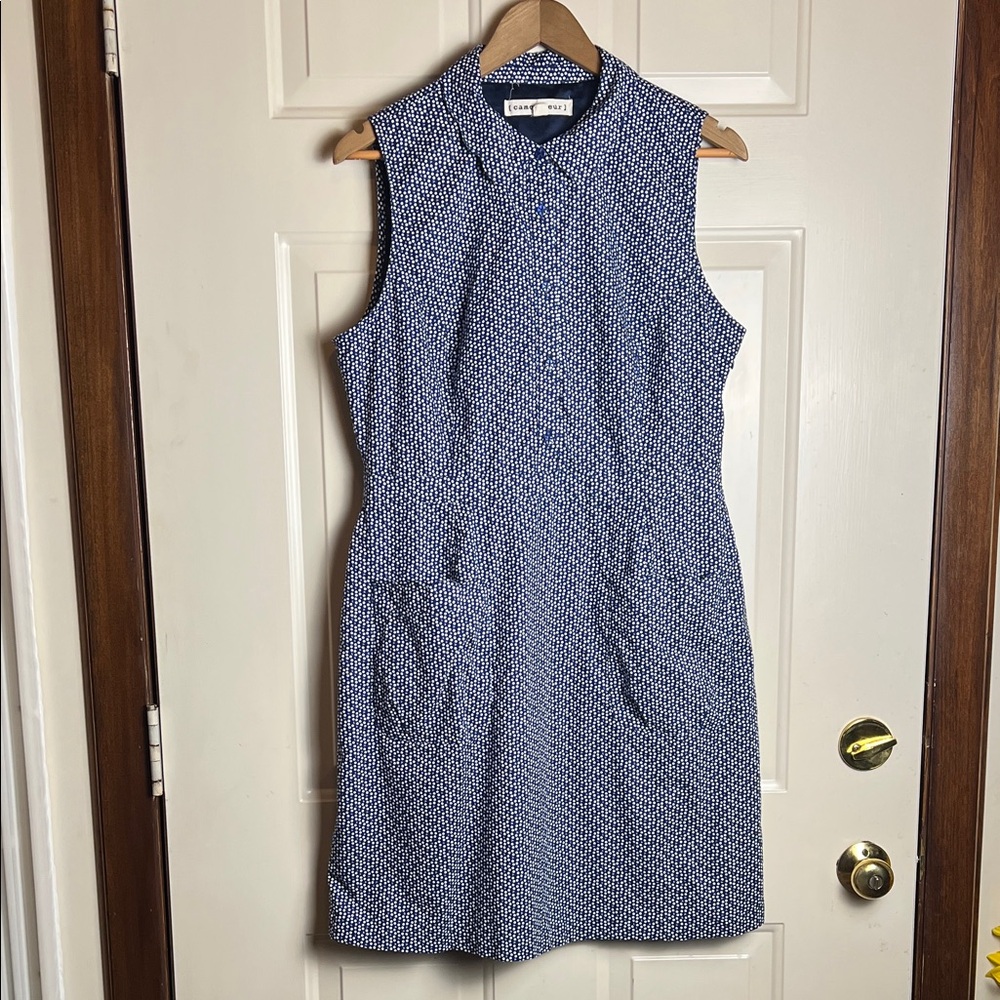 Laundry by Shelli Segal Navy Sleeveless Midi Shift Dress